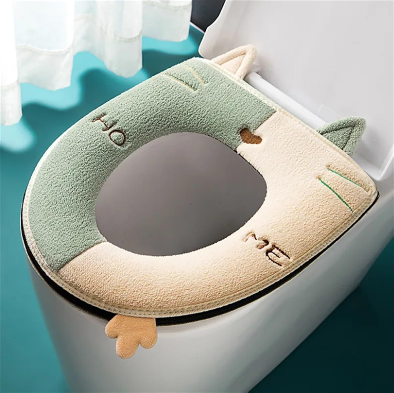 Housse de siège de toilette chaude et son design de chat mignon pour égayer votre intérieur