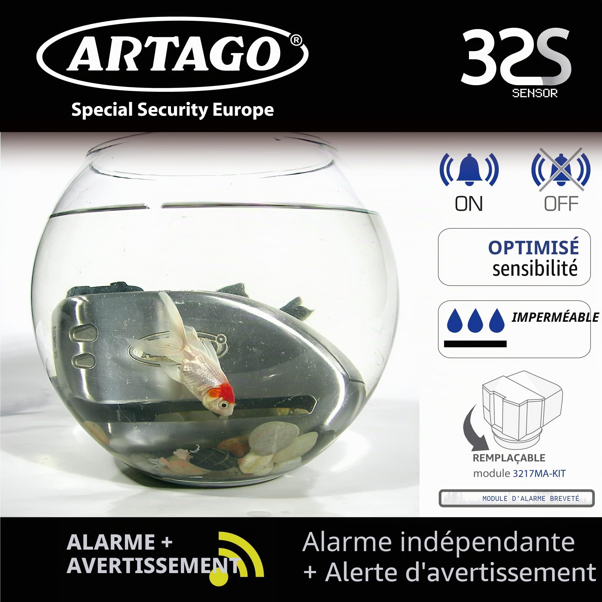ARTAGO 32S6 Pack Antivol Bloque-Disque avec Alarme 120db Haute Sécurité + Support pour Yamaha MT-09 et Tracer 900, Homologué SRA