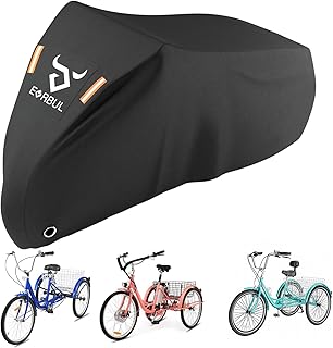 EVRBUL 75L x 30W x 44H Inch Adult Tricycle Cover, Heavy Duty 420D Waterproof Windproof Dustproof Electric Trike Cover, Out Price In India
