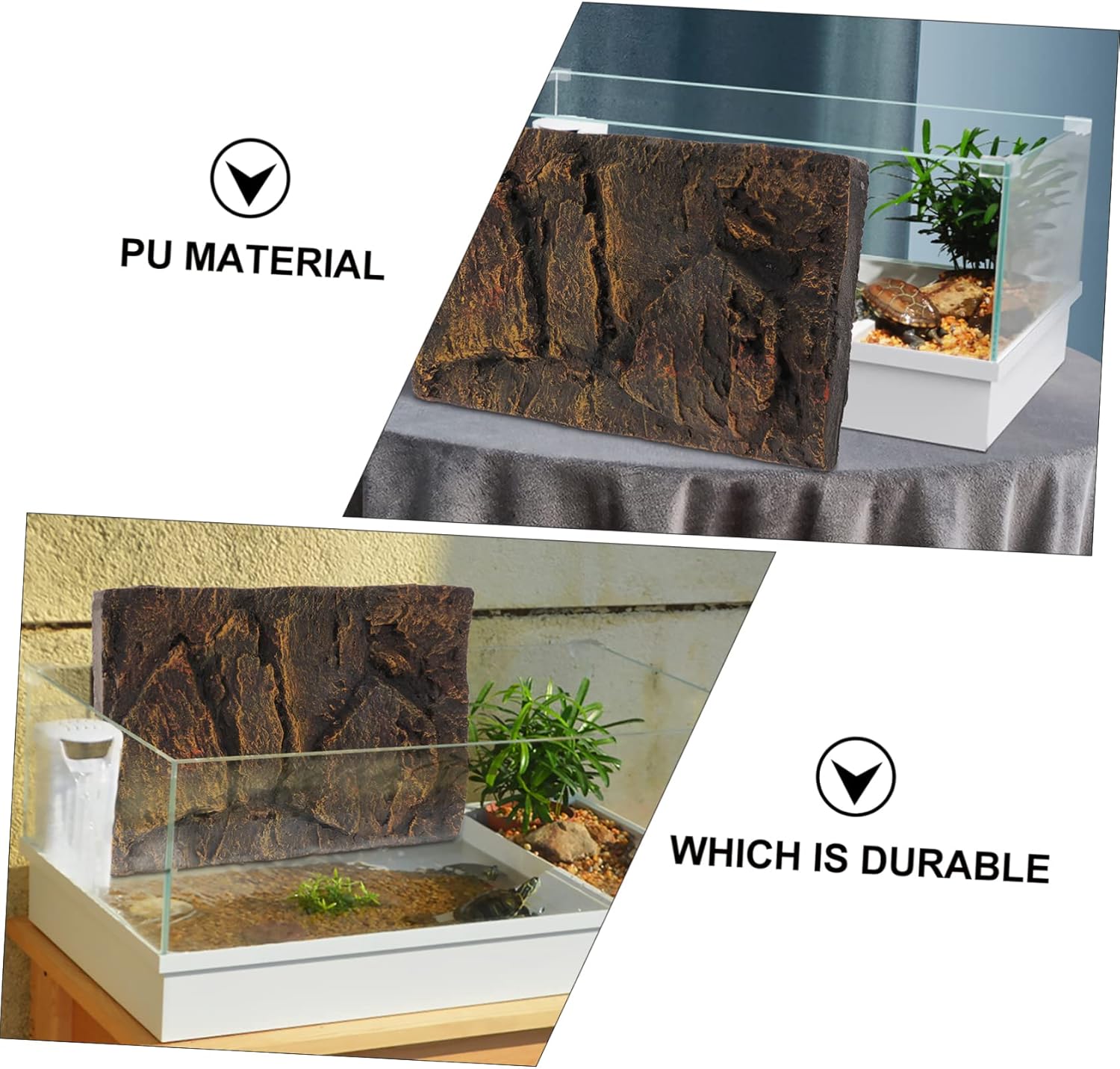 Kisangel Tortoise Habitat Accessories Reptile Terrariums Pu Wall Decor Terrarium Decor