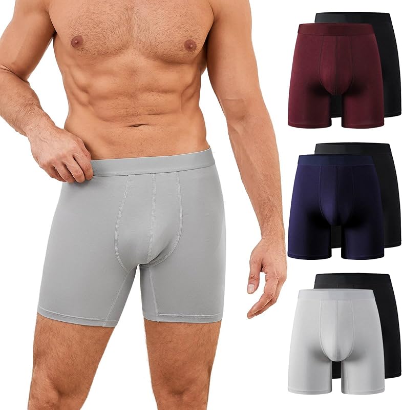 PUTUO boxers homme en bambou, lot de 6, sans étiquette