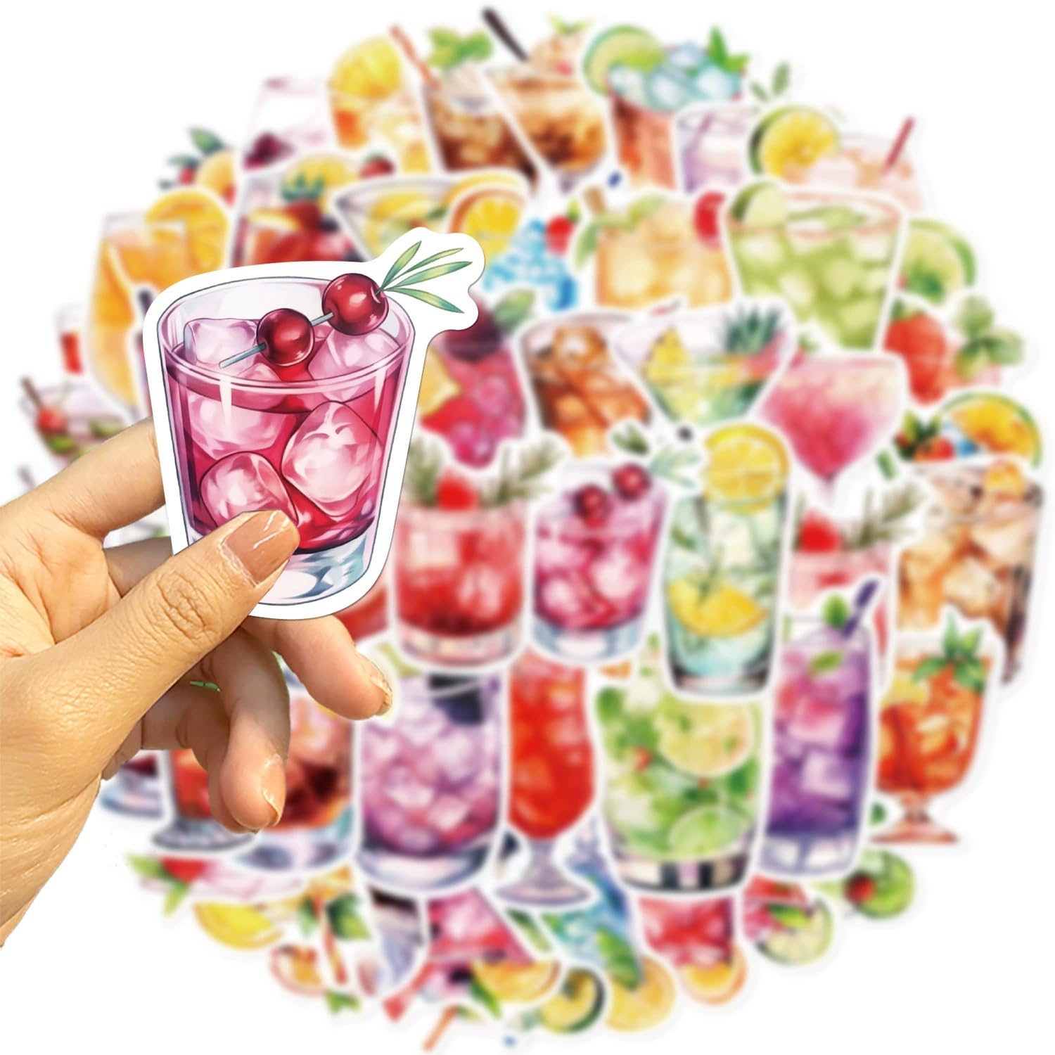 Cocktail Vinyl Stickers,Cocktail Graffiti Stickers,Vinyl Waterproof Sticker for Kids Teens Girls,for Phone Laptop Bottles Skateboard Computer Phone Luggage Guitar Gifts Sticker - Image 4