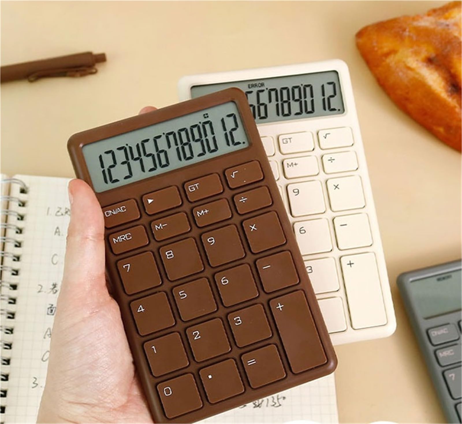 Herramientas De CáLculo Calculadora Multifuncional con Pantalla De 12 Dígitos For Oficina Financiera Portátil For Estudiantes Adecuadas para Colegio Y Hogar(Bruin)