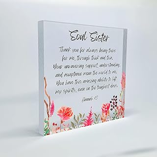 Soul Sister Gift, Personalised Best Friend Gift, Soul Sister Keepsake, Gift To Best Bestie Present, Kind Soul Sister Gift, Acrylic Block