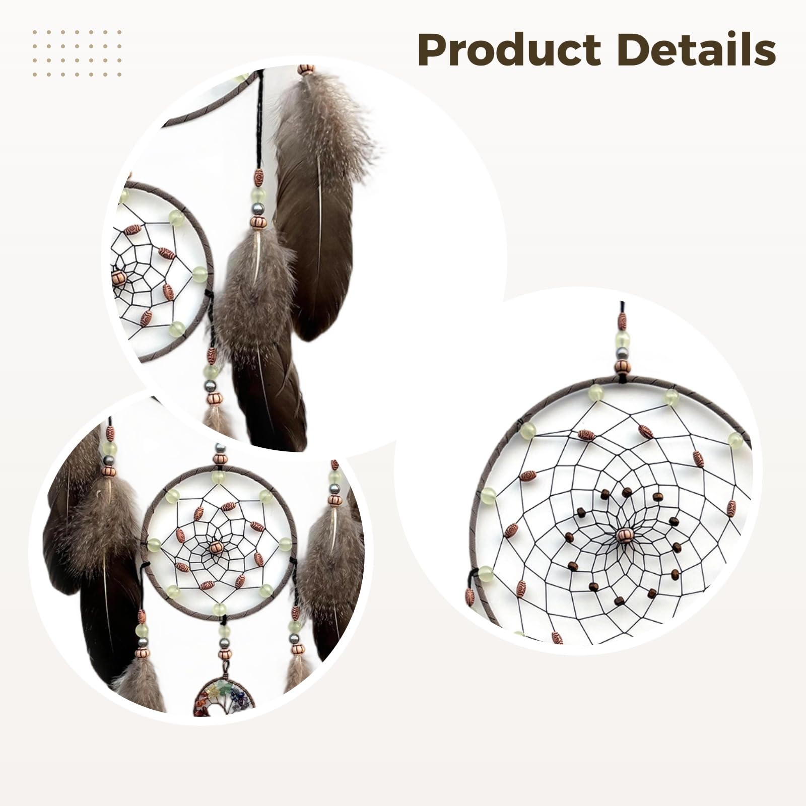 Traumfänger Wanddeko, Boho Traumfänger mit beleuchtetem Mondphasen-Motiv und Federn, Traumfänger für Schlafzimmer und Erwachsene, 31,5 in/80 cm Länge, für stilvolle Wohnraumgestaltung