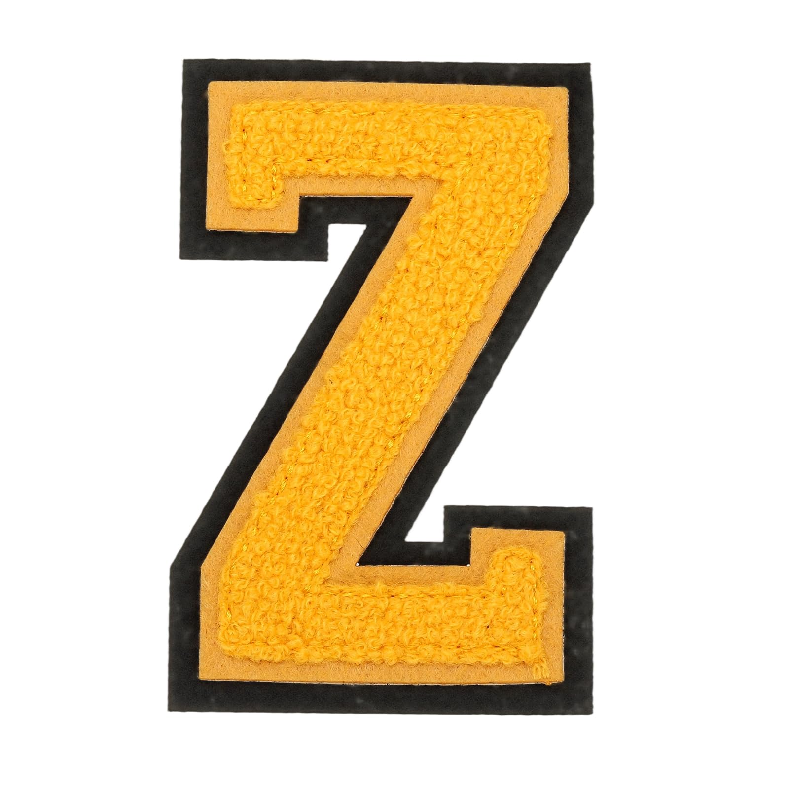 sourcing map 4" Chenille Letter Patches,Yellow Chenille Initial A-Z Embroidered Patches Sew Iron on for DIY Supplies T-Shirt Clothing Jacket Bag (Letter Z)