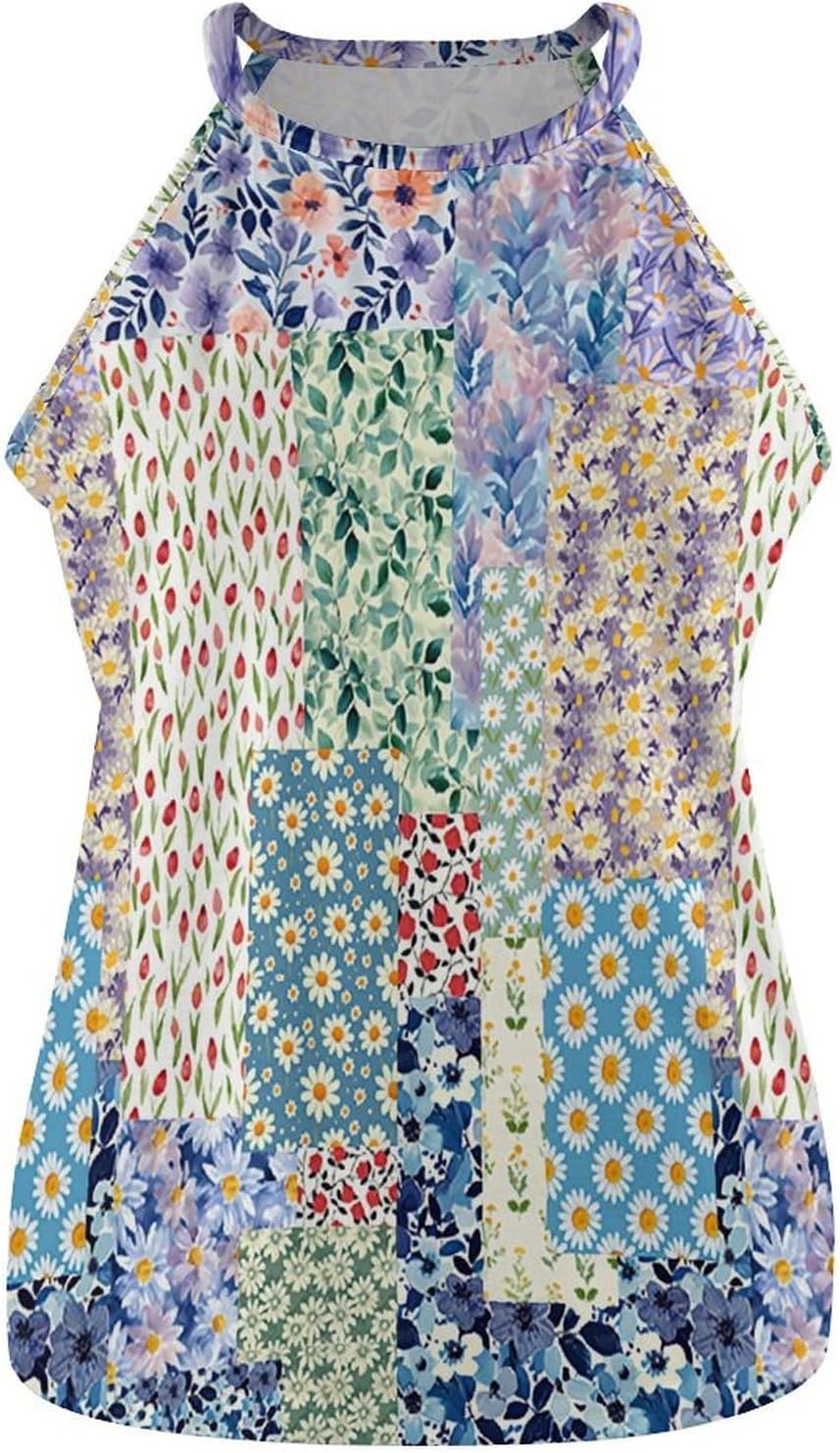 Tank Tops for Women 2025 Floral Print Casual Summer Fashion Boho Sexy Crewneck Pullover Cropped Sleeveless Tshirts - Image 4