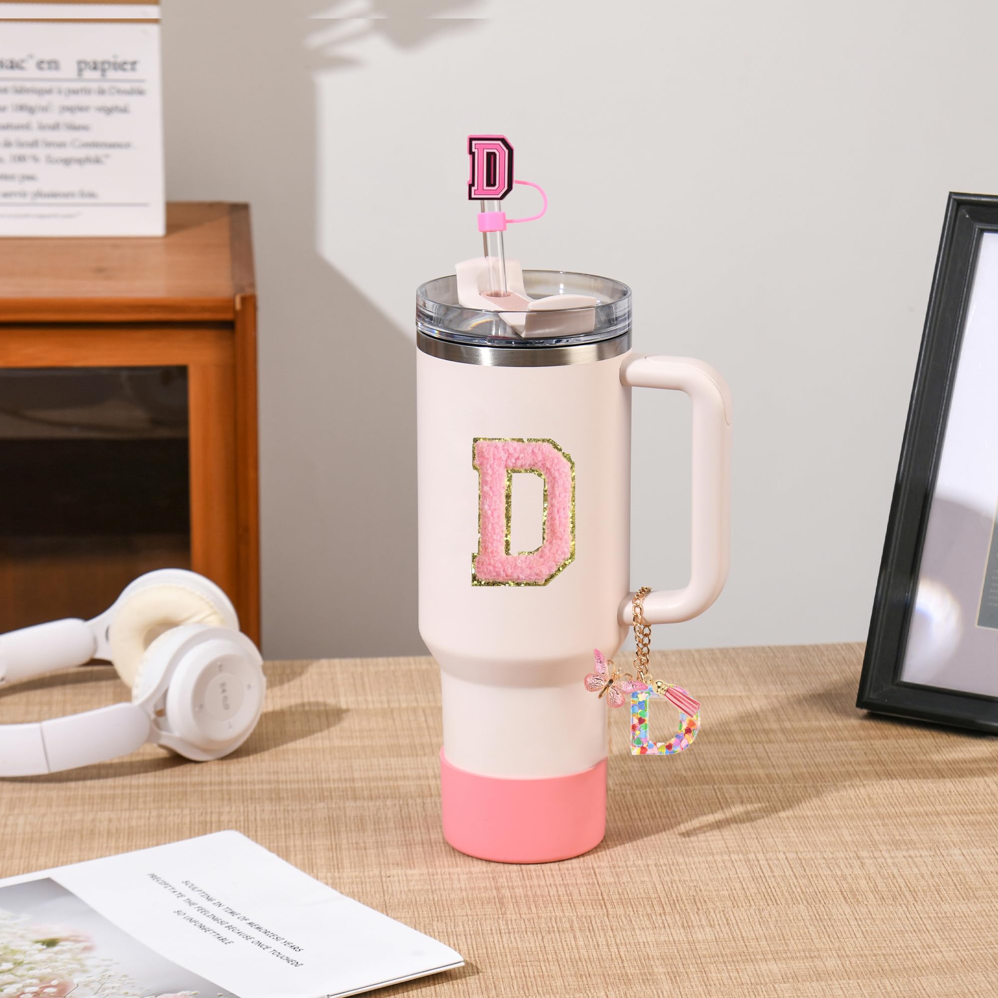 Stanley Cup Accessories Set – Includes Straw Cover, Silicone Boot, Handle Strap & Cherry Charm For 30 Oz & 40 Oz Tumblers (Pink) - View #8