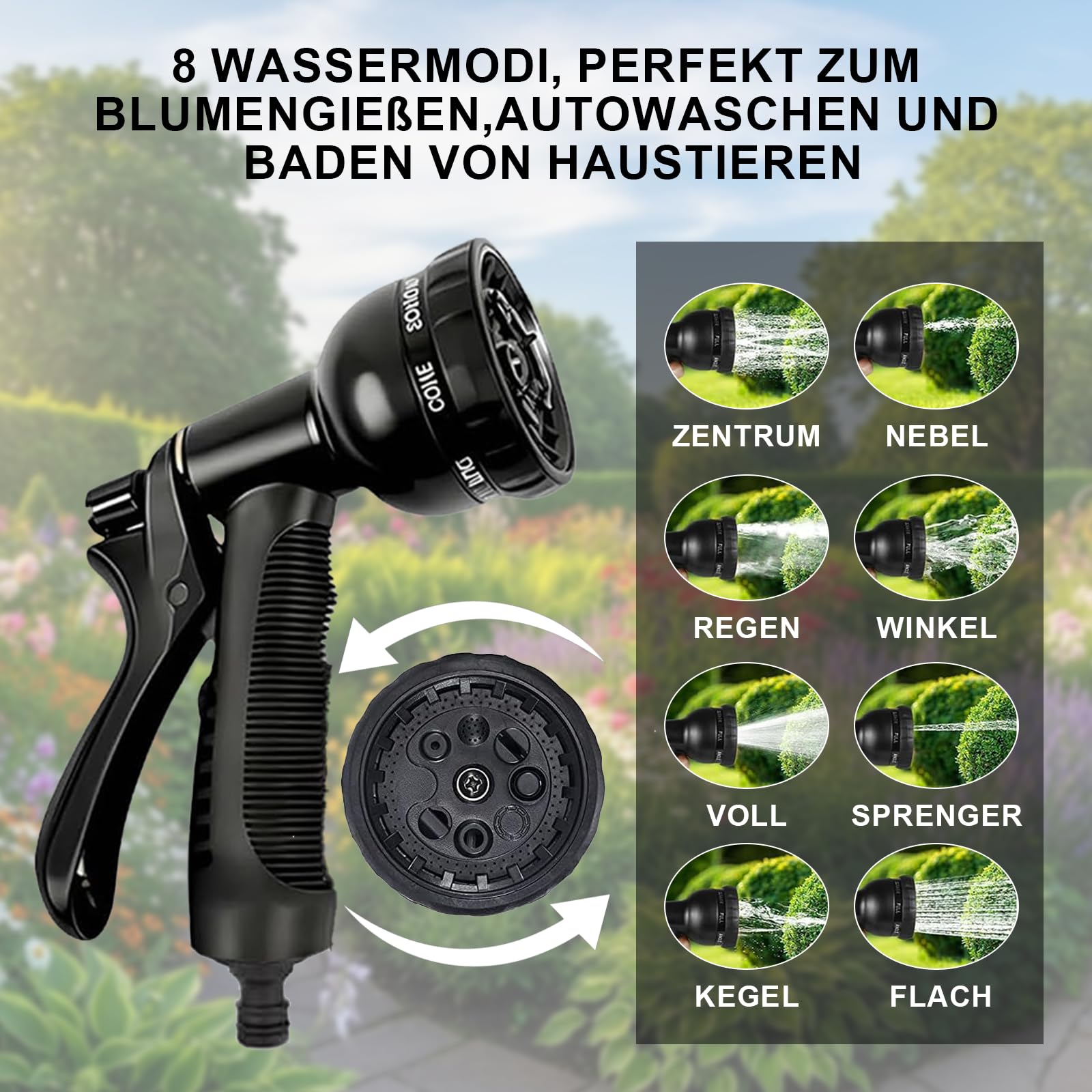 45 m Flexibler Gartenschlauch, Ausziehbarer Wasserschlauch