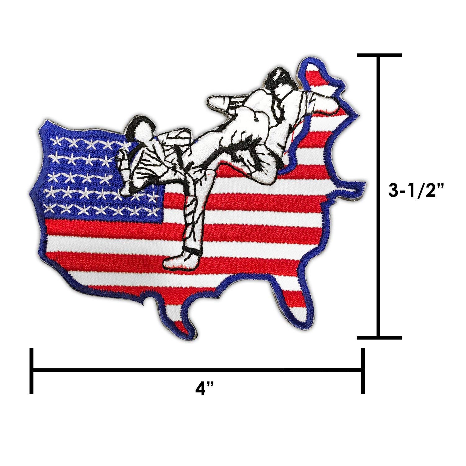 AAMA TKD Sparring US Flag Martial Arts Taekwondo Karate Iron On Patch - 12 pcs