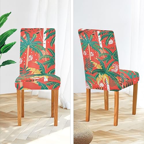 Miniatura 4 de Summer Tropical Trees Decorative Chair Covers for Living Room for Home, Restaurant, Banquet Soft Stool Covers cubre sillas para comedor Set of 4