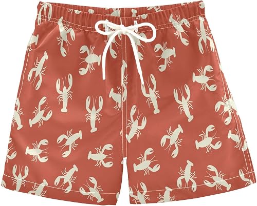 SLHKPNS Crawfish Lobster Boy Swim Trunks Quick Dry Bathing Suit Swimsuit,Toddler