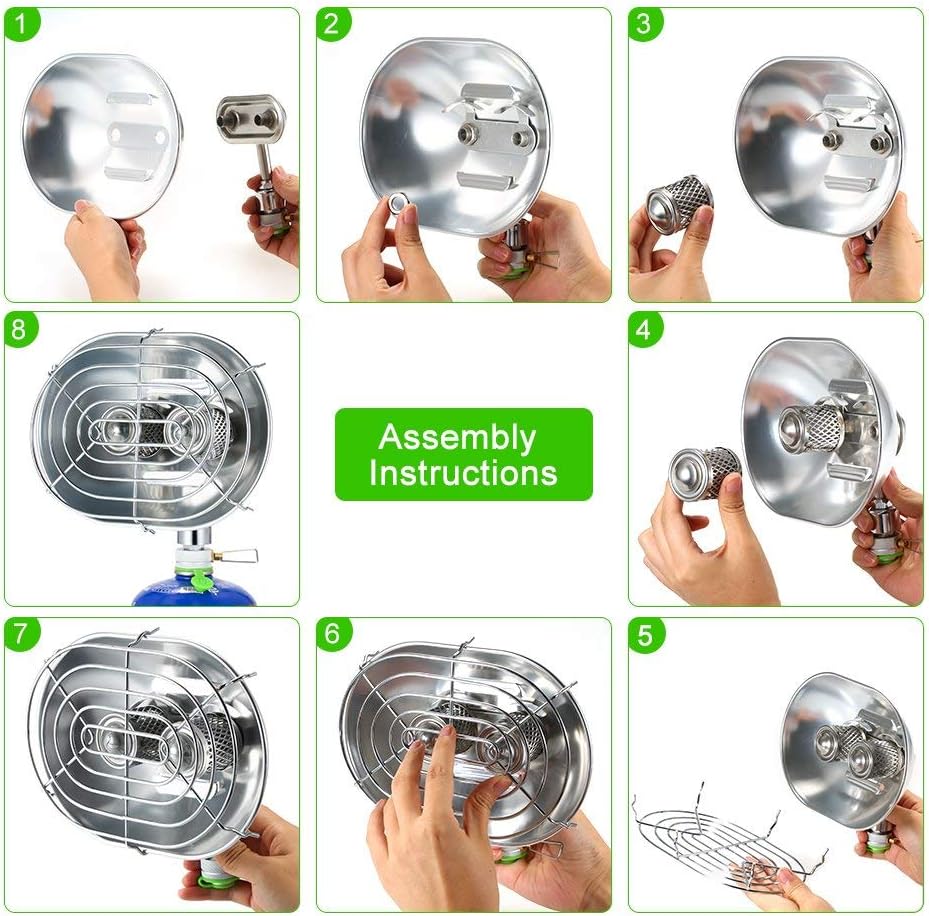 BRS Portable Camping Gas Heater for Tents Mini Double Burner Heating Stove Infrared Ray Heater for Winter Hiking Backpacking Fishing