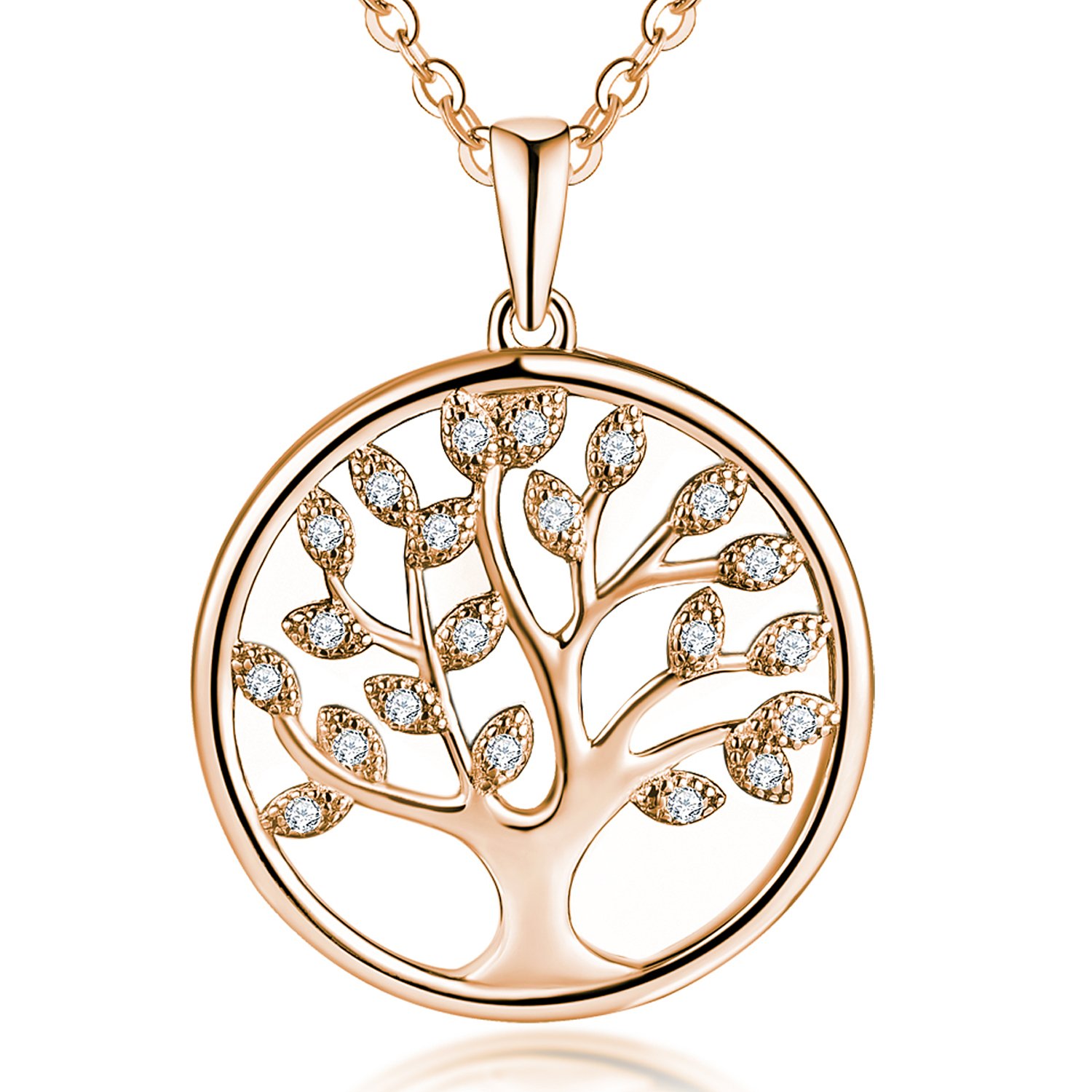 JO WISDOM Tree of Life Necklace,925 Sterling Silver Family Tree Pendant Necklace,Jewellery for Women