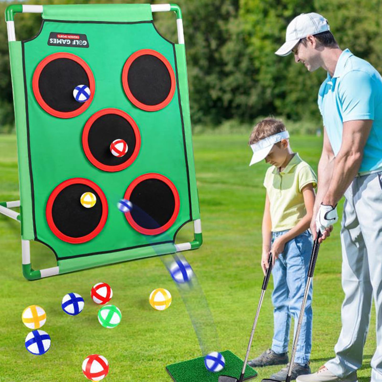 Gra z odpryskami, lepka, składana, regulowana mata do zabawy na świeżym | powietrzu, łatwe przechowywanie z przenośną konstrukcją, sprzęt do gier golfowych na podwórko, patio, trawnik, użytki zielone