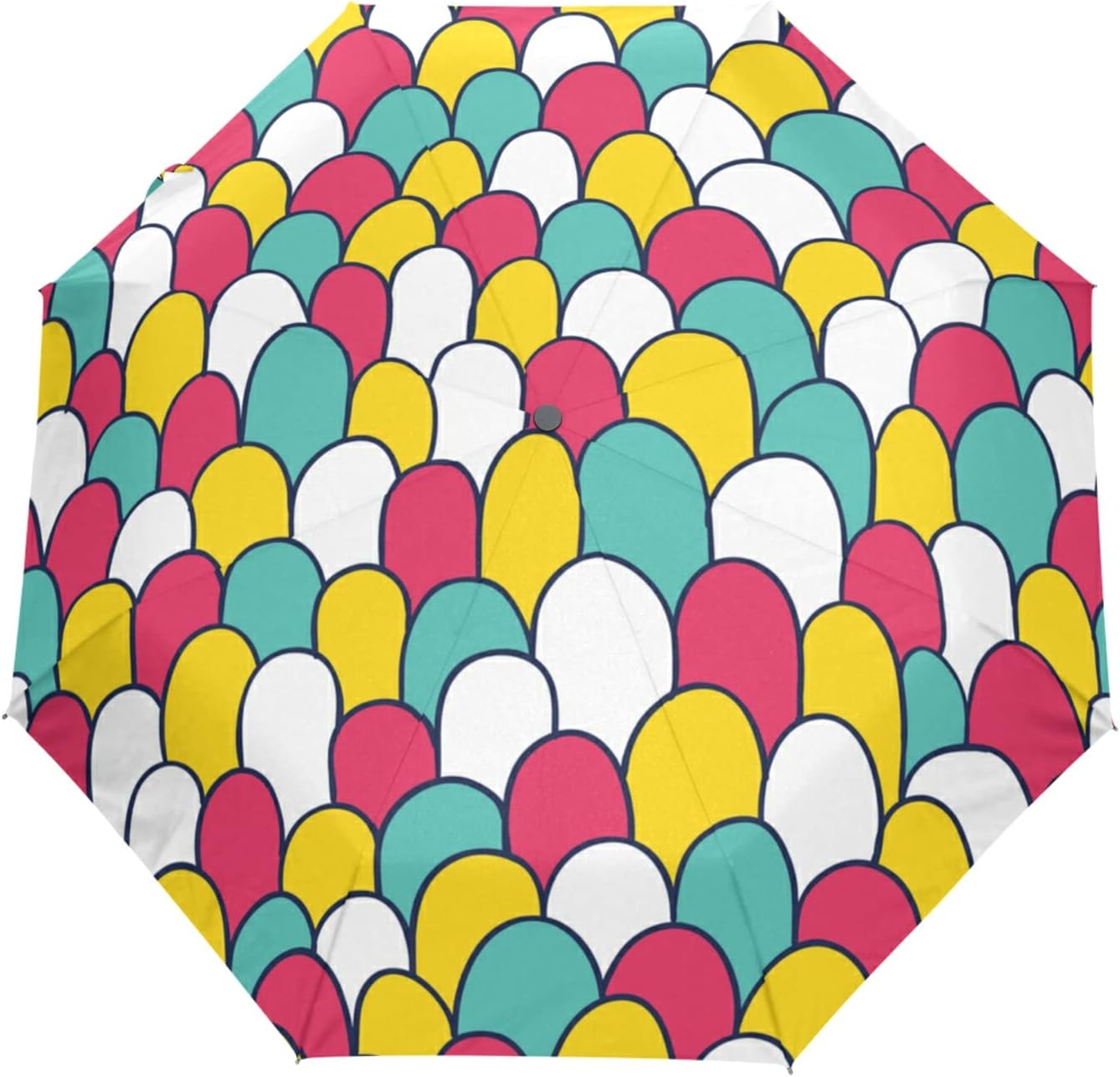 MoyyoCompact Travel Umbrella Auto Open Close Windproof Sun Rain Folding Umbrella Lightweight Umbrella For Women Men, Colorful Rolling Hill Umbrella