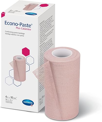 Hartmann 47410000 Econo-Paste Conforming Zinc-Oxide Paste Bandage with Calamine, Latex-Free, 4" Width, 10 yd. Length (Pack of 12)