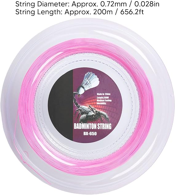 Tennis String Reel, 0.72mm 200m Tennis Racket String Nylon Badminton Racquet String, 22 to 26 Pounds