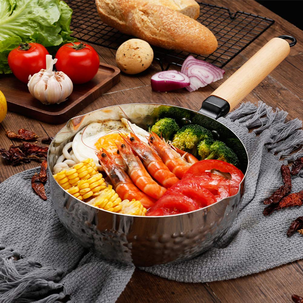 sartén, Cacerola tradicional antiadherente de acero inoxidable for salsa(B,18cm/7in)