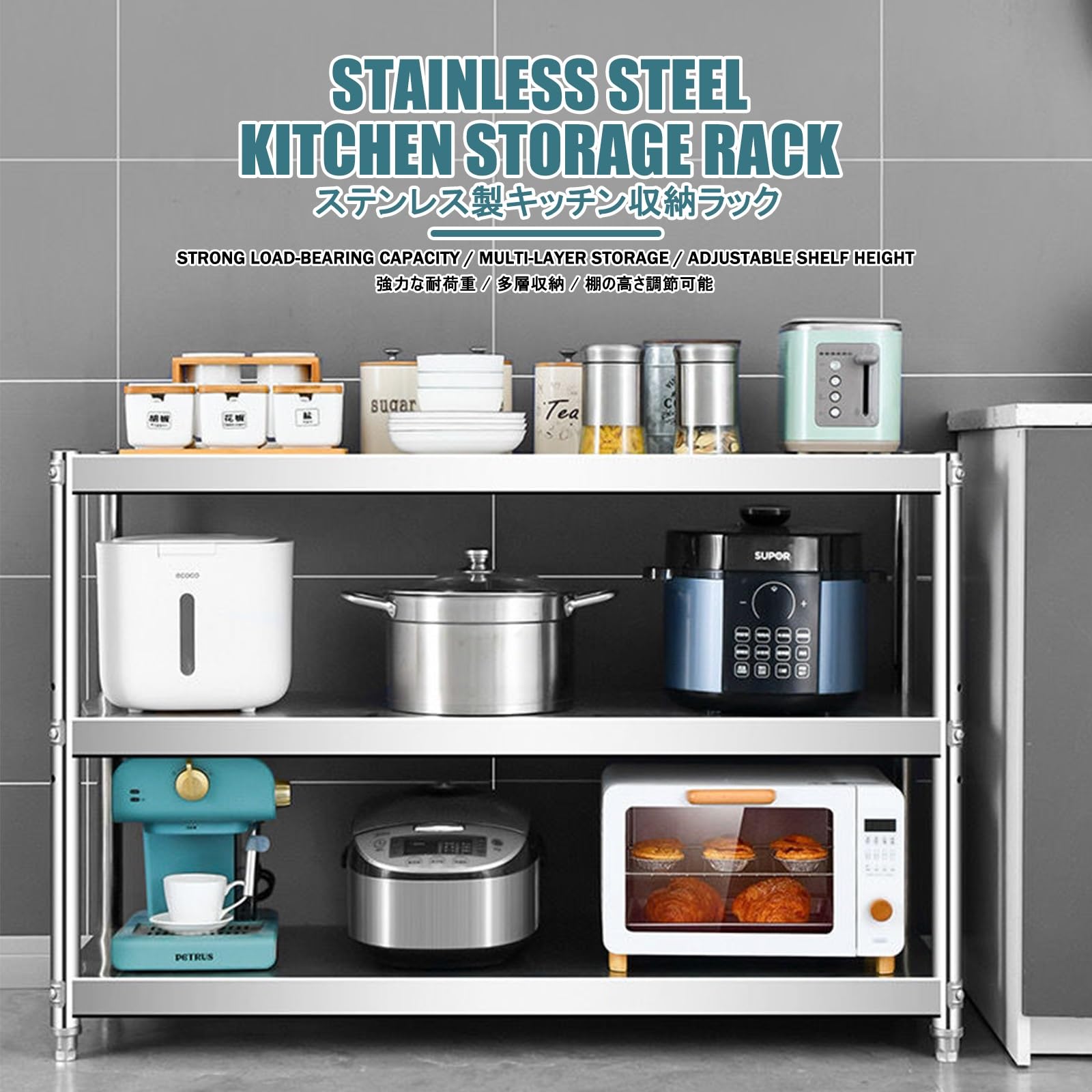 Mini mensola da cucina compatta per ristoranti, negozi, magazzini, case e garage (60 cm, 30 x 35 cm), versatile per piccoli spazi