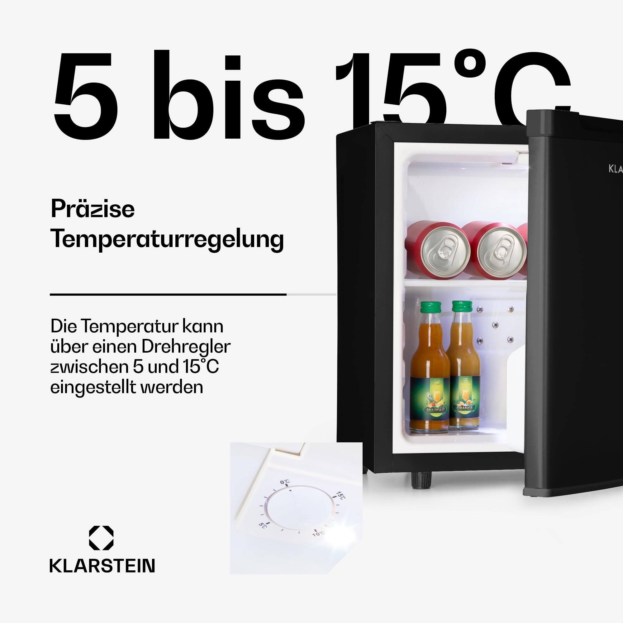 Klarstein Mini Kühlschrank für Zimmer, 30L Mini-Kühlschrank für Getränke, Snacks & Kosmetik, Kleine Minibar, Klein & Leise, Kleiner Skincare Zimmer & Büro 5-15°C