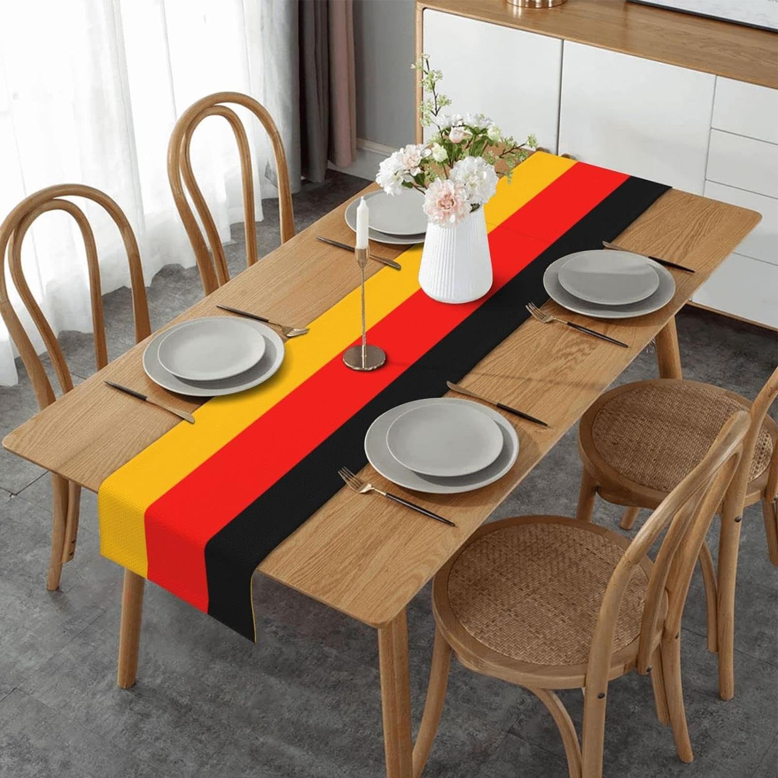 テーブル クロス ドイツ Amazon｜Rebornsun ドイツ国旗テーブルランナー、ドイツ国旗テーブル