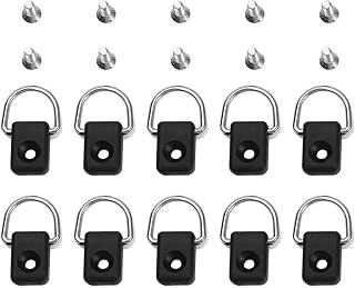 Demeras Kayak D Ring 10pcs Canoe Kayak Fishing Rigging D Ring with M6 Screws for Bungee Kit Accessory Black