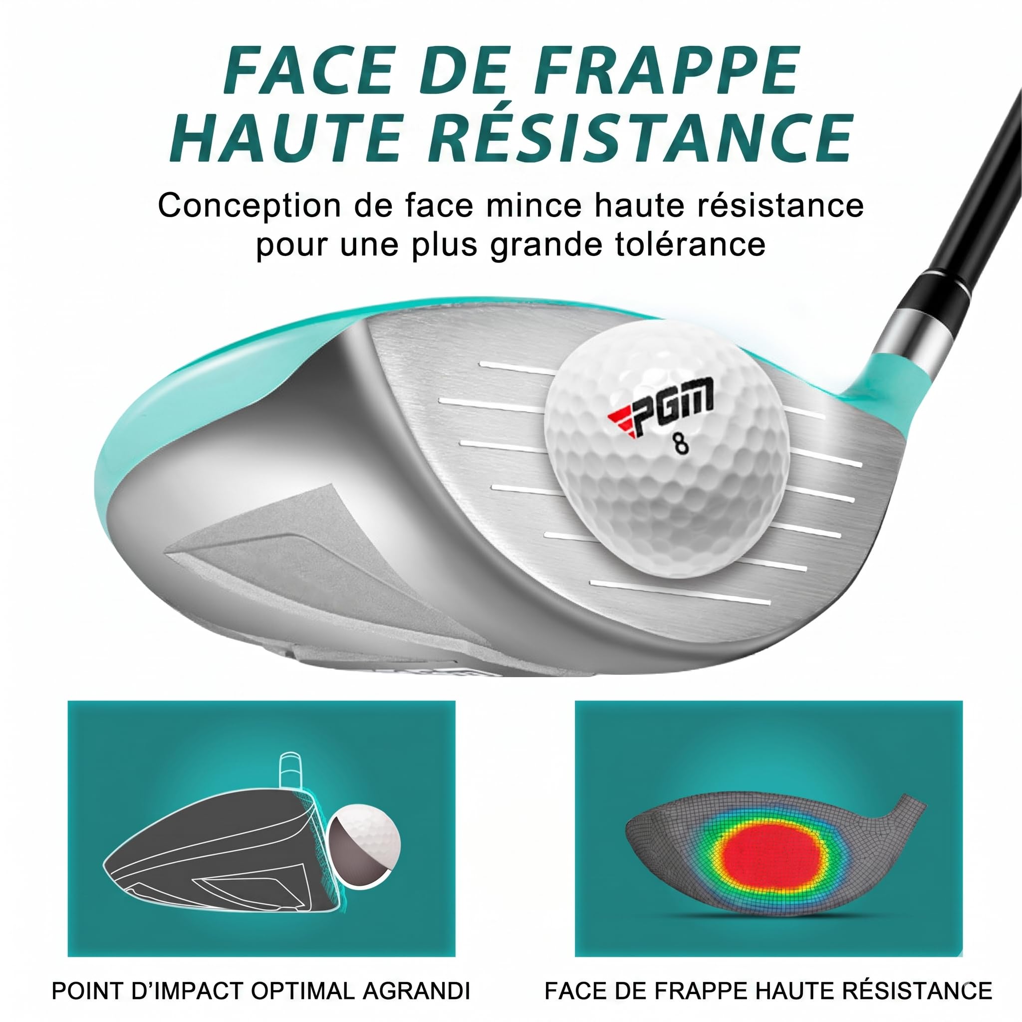 PGM Ensemble de clubs de golf pour femme avec 12 clubs – 4 bois (#1, 3, 5, 4H), 7 fers (#5, 6, 7, 8, 9, PW, SW) et 1 putter – Sac de support de golf
