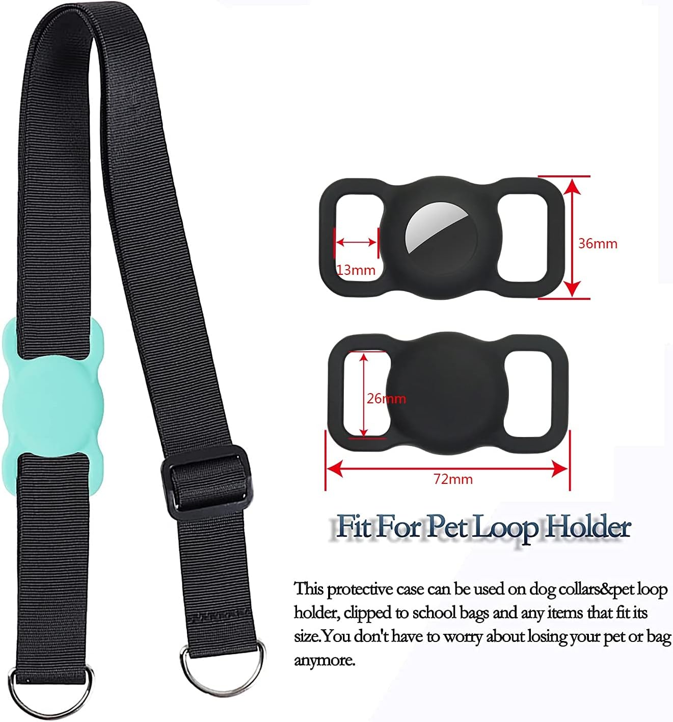 ankangyuan airtag dog collar holder pet cat loop case for air tag upgraded version orang