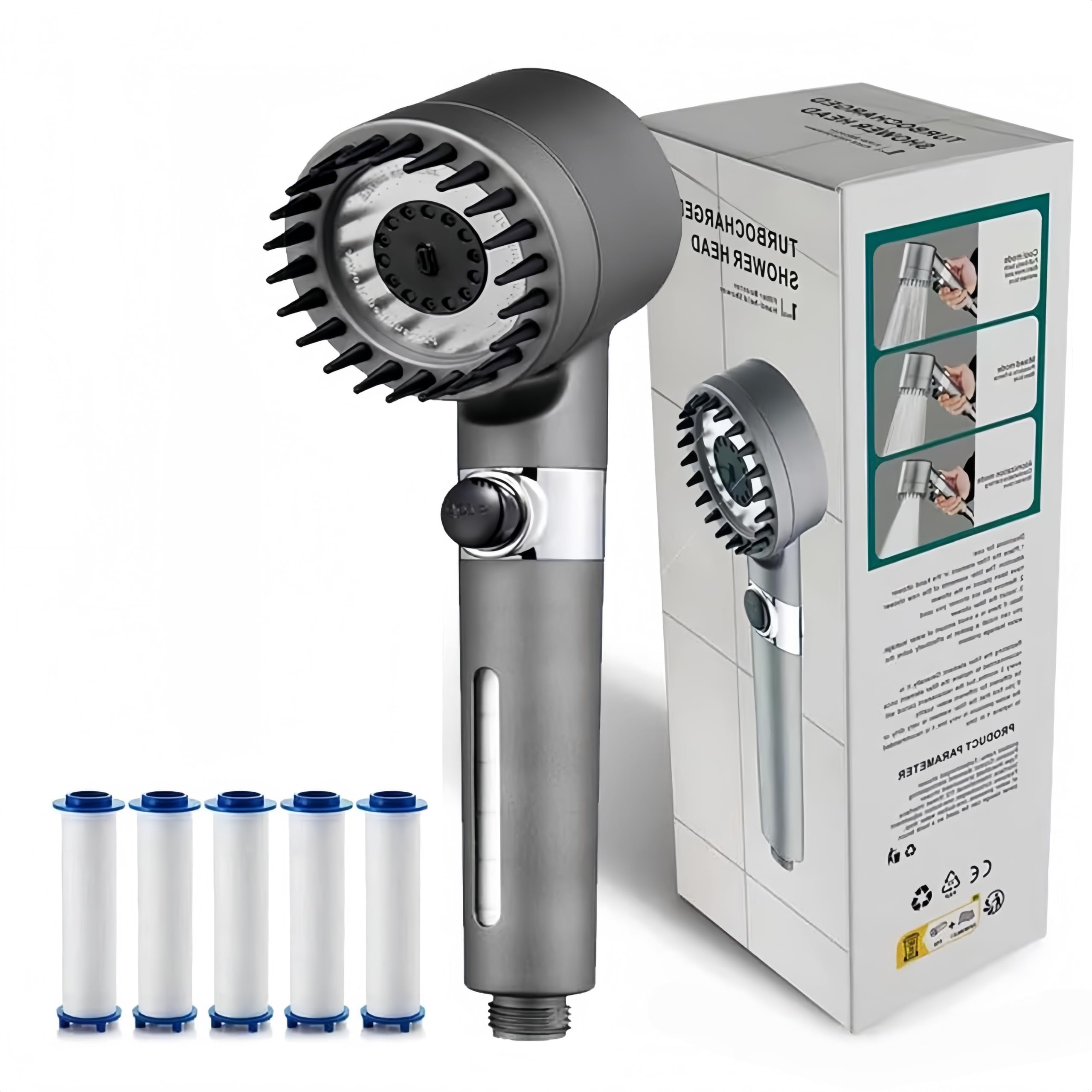 Pulifer Doccino Filtrante Originale,Doccia Ad Alta Pressione Con Tre Modalità,Risparmio Idrico Ed Energetico,Con Filtro