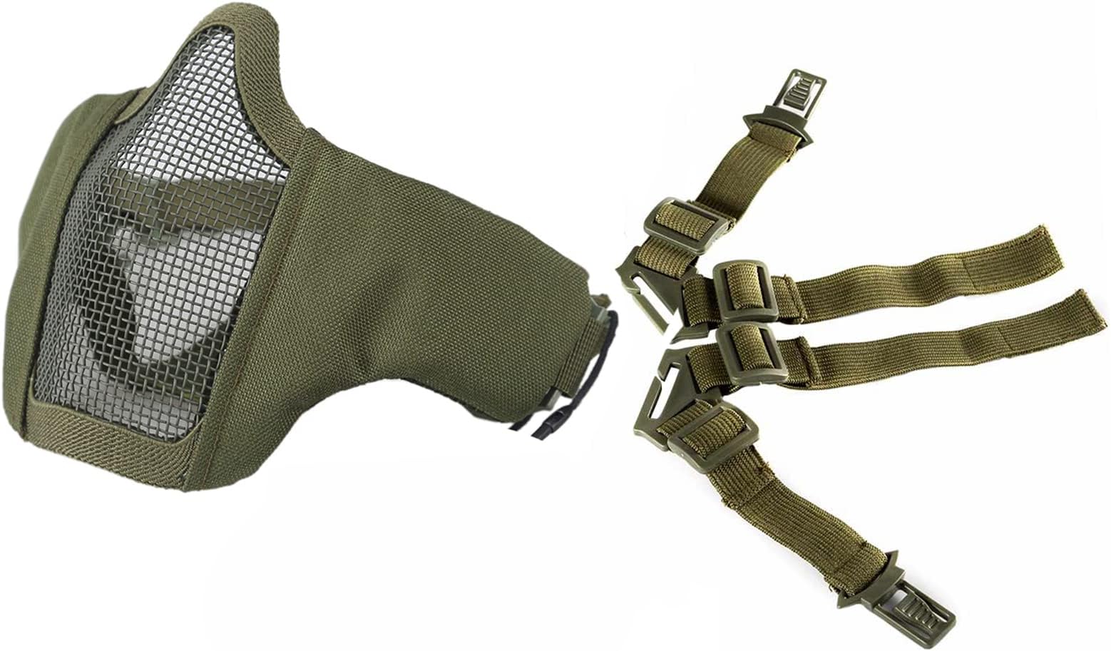 OneTigris 6" Foldable Half Face Mesh Mask Military Style Comfortable Adjustable Tactical Lower Face Protective Mask