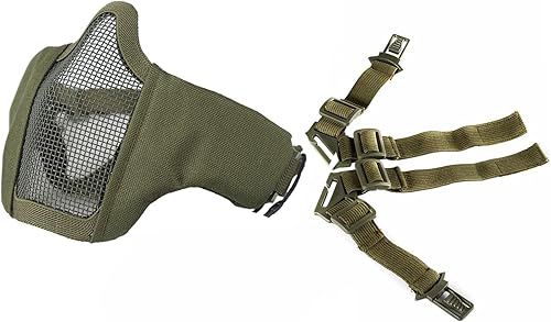 Miniatura 7 de Máscara plegable de media cara con malla, estilo militar, cómoda, ajustable, máscara protectora táctica inferior para la cara, de OneTigris