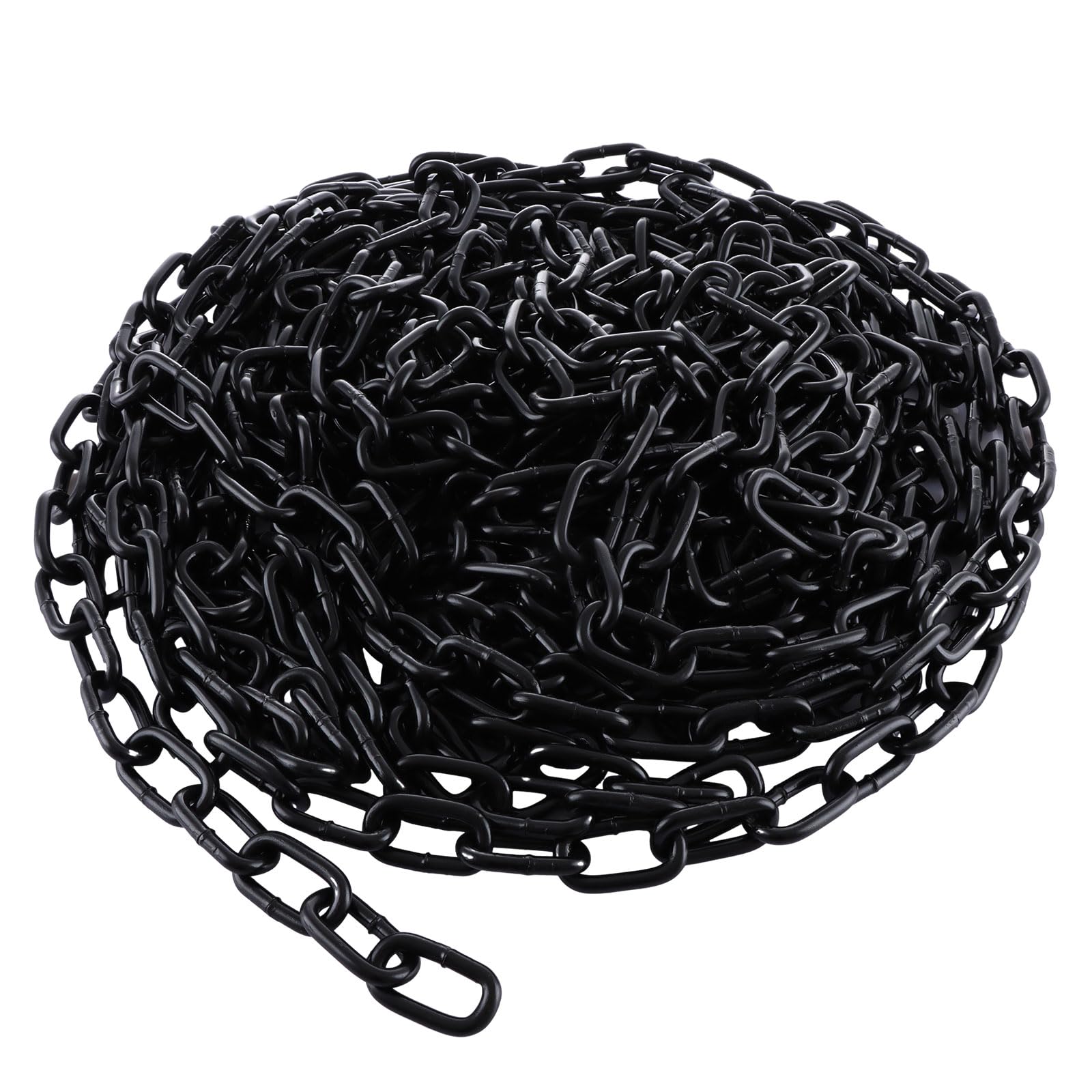 Cadena de acero inoxidable 304 de 15 metros de longitud, eslabones de cadena resistentes de 5 mm, acero galvanizado negro, cadena de eslabones soldados para puerta de valla, puertas de garaje,