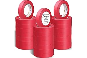 24 Rolls Red Painters Tape Bulk 1 inch x 55 Yards, Total 1320 Yd
