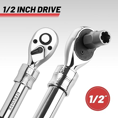 Miniatura 5 de Llave de trinquete de 12 pulgada, llave de trinquete de 12, llave de enchufe, cabeza Cr-Mo reversible de liberación rápida de 72 dientes, fabricada