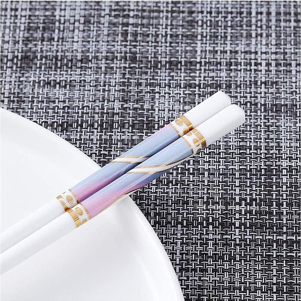 chop Sticks Multipack Baguettes Réutilisables Ensemble de 6 Baguettes, Coffret C Cadeau de Baguettes en Porcelaine Japonaise, 10 Paires de Baguettes Réutilisables en Céramique(Color:4,Size:)