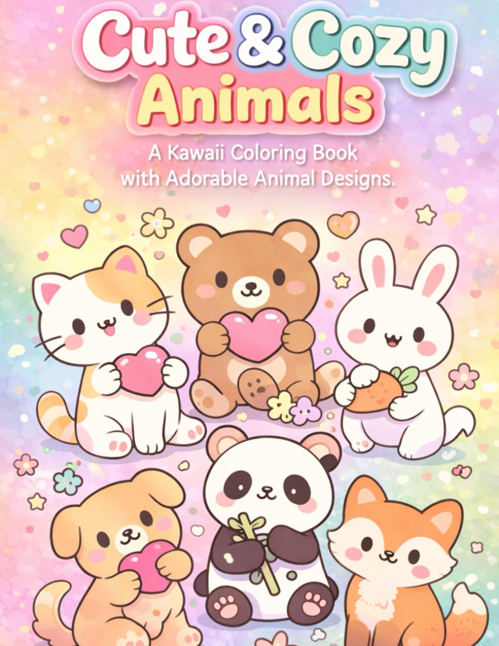 Cute & Cozy Animals: A Kawaii Coloring Book with Adorable Animal Designs for Relaxation and Creative Fun