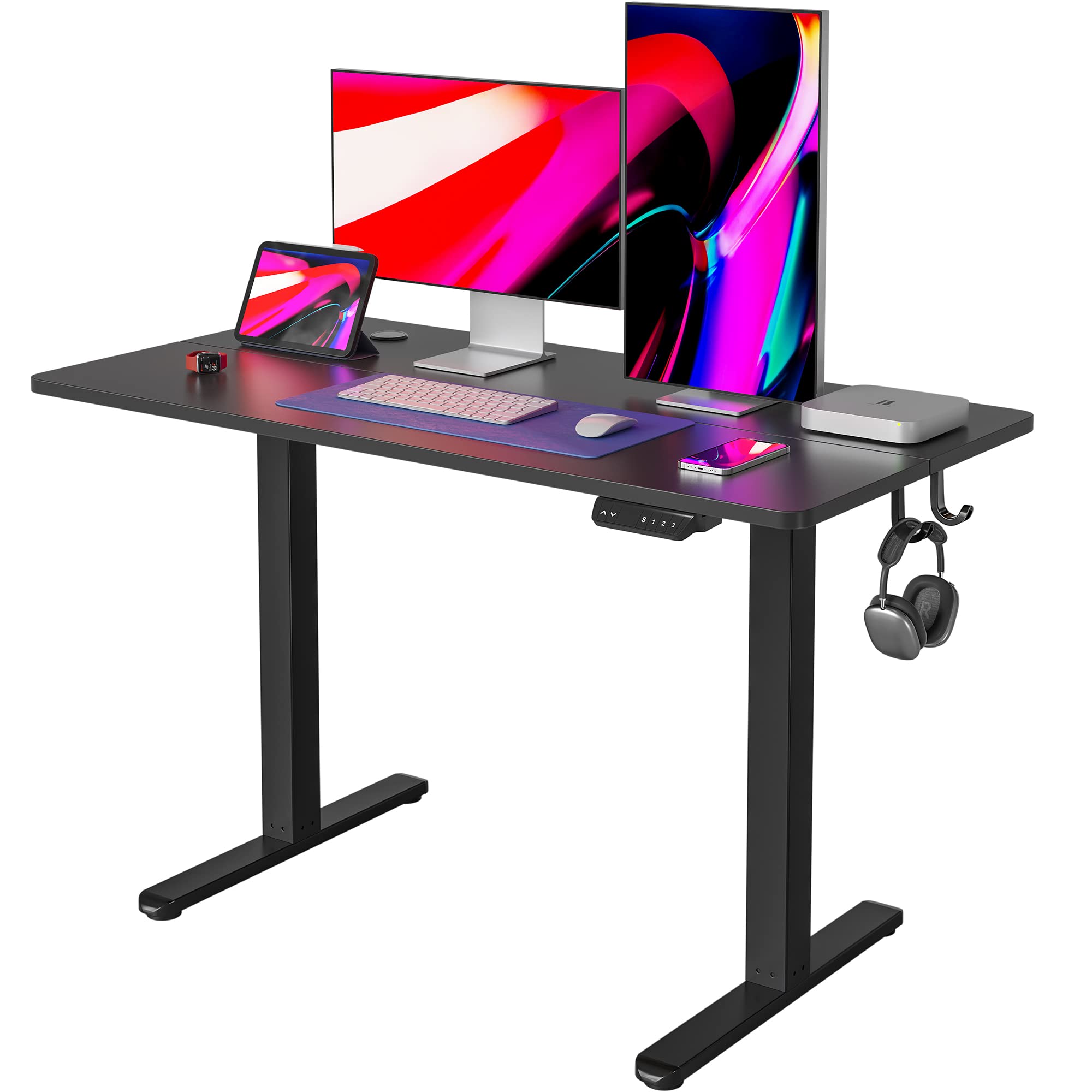 FEZIBO 48x24 Electric Height Adjustable Standing Desk Ergonomic Sit-Stand Home Office Workstation Black