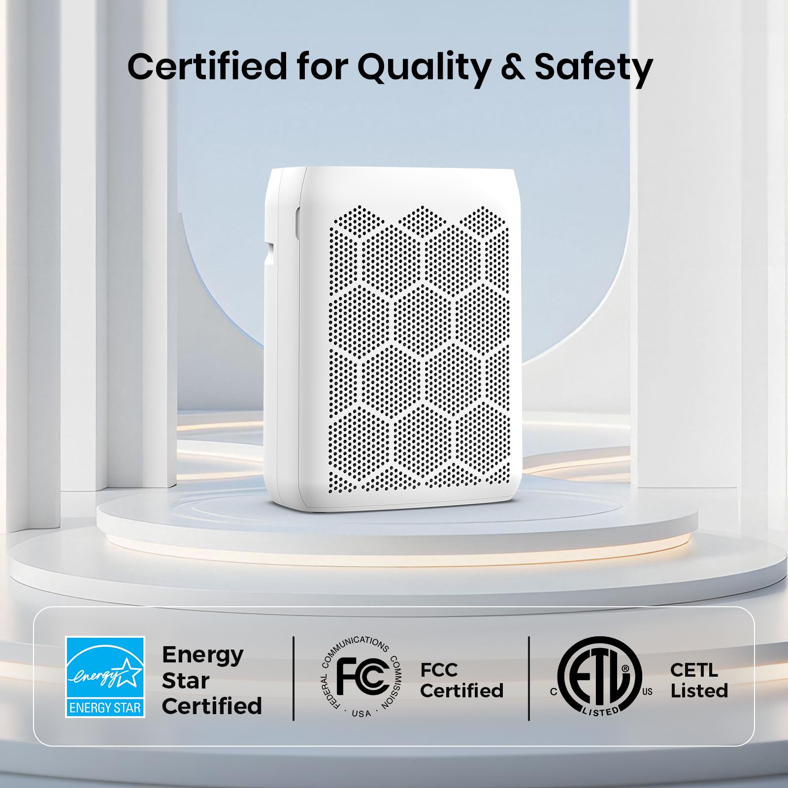 Air Purifiers for Home Large Room Up to 2200 Ft², HEPA Air Purifier for Bedroom with PM2.5 Air Quality Display, Washable Pre-Filter and Sleep Mode, Air Cleaner for Smoke, Dust & Pollen
