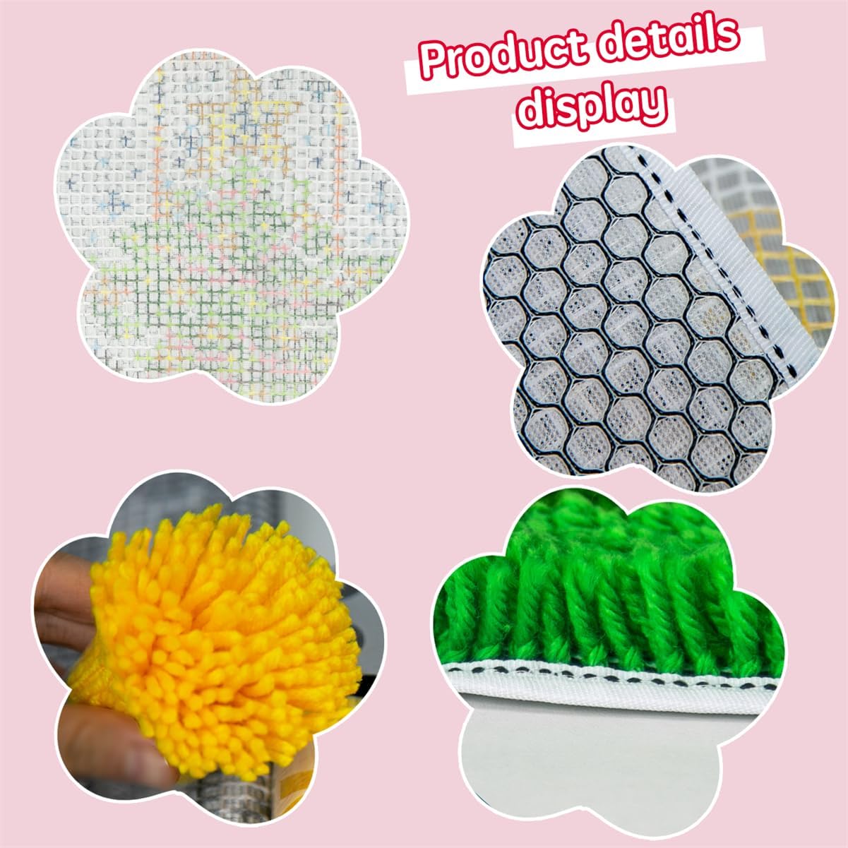 DL-YTG Latch Hook Kits Rug Christmas Tree Crochet Yarn Cushion Colour Pre-Printed Canvas Cover Rug Needlework DIY Hook and Latch Kit Home Decoration 52x38cm/20 X15inch