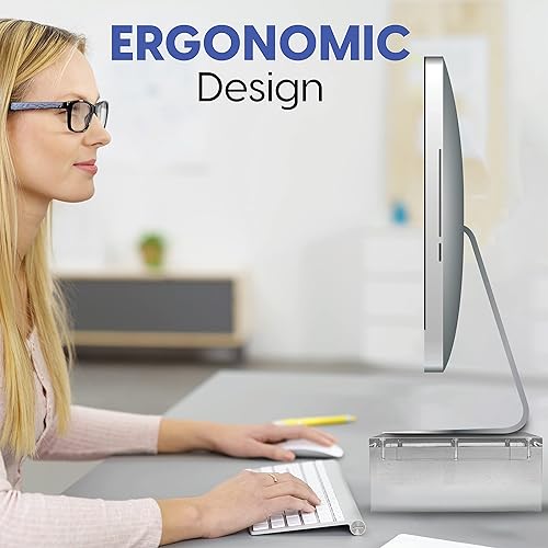 Miniatura 2 de Mammoth DuraClear - Soporte acrílico para laptop y monitor, accesorios ergonómicos de escritorio para mayor productividad y comodidad