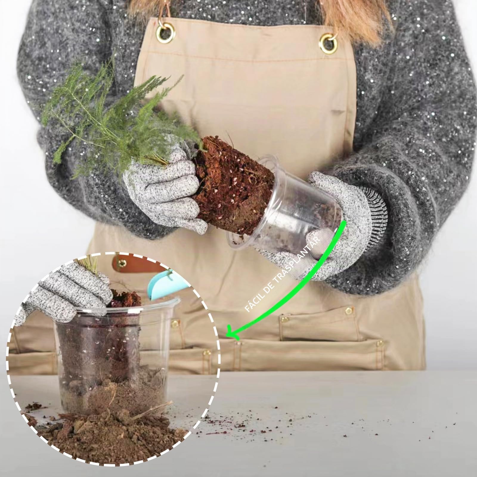 JERIA Paquete de 30 macetas Transparentes de 6/5/4 Pulgadas con Agujeros de Drenaje, macetas Transparentes para Plantar, macetas de plástico Transparente, Maceta Duradera para Plantas suculentas