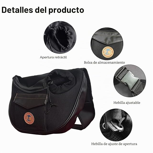 Foto 5 de 6 de PETCUTE Bolso Transportin para Perros Pequeños Bolsa Bandolera de Transporte de Gatos Bolsa Portador Hombro…