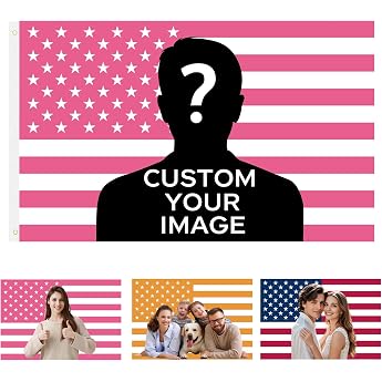 Personalisierte Flagge mit Foto Individuelle Gartenfahne mit Text & Logo