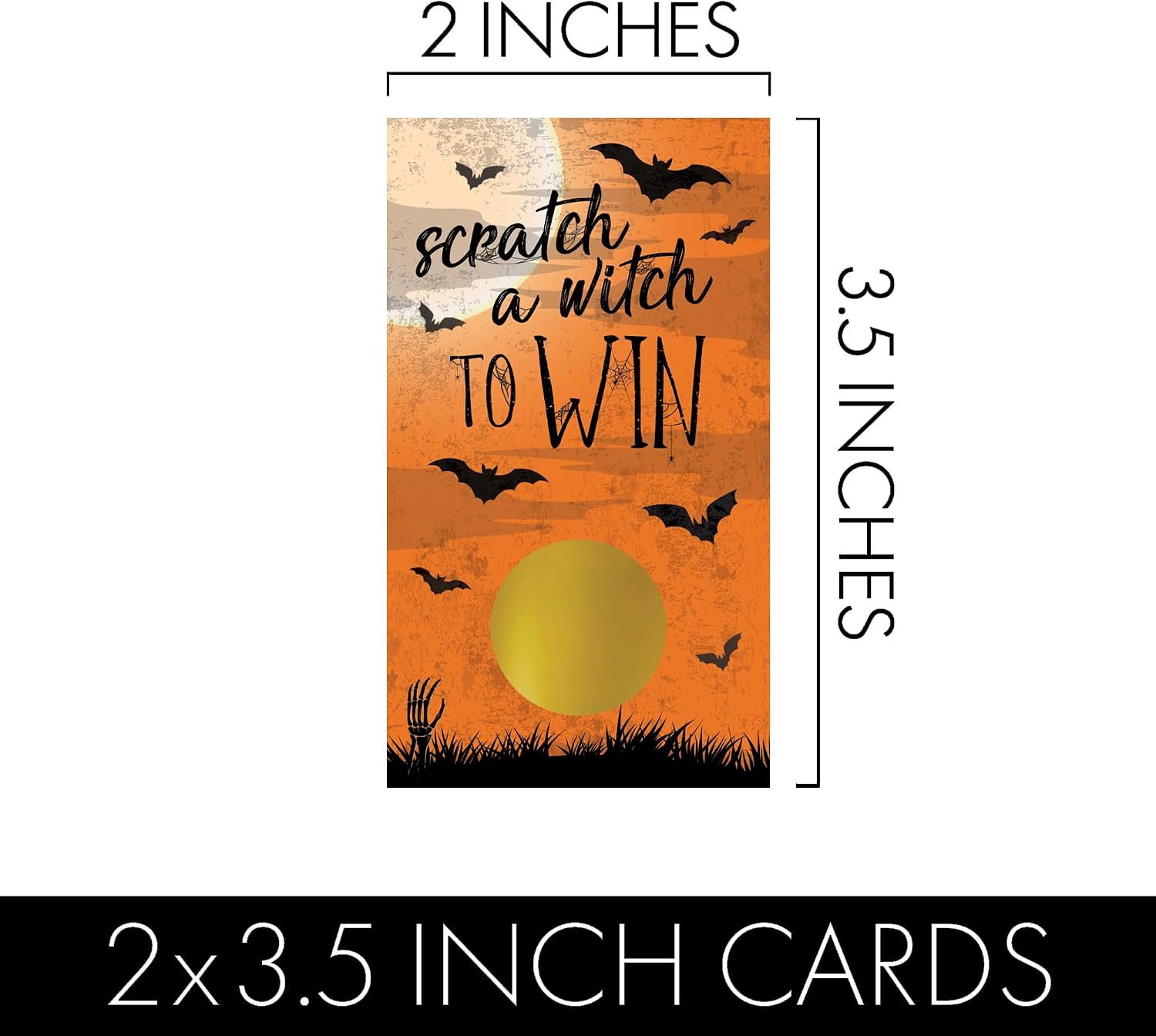 DISTINCTIVS Halloween Scratch Off Game, 30 Cards, 2 Winners, Bats and Moon image 4