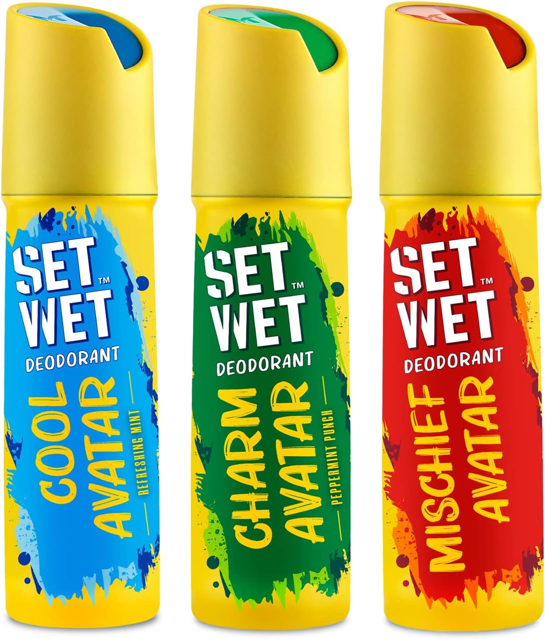 SET WET Deodorant Spray Perfume Cool, Charm & Mischief Avatar for men, 150ml (Pack of 3)