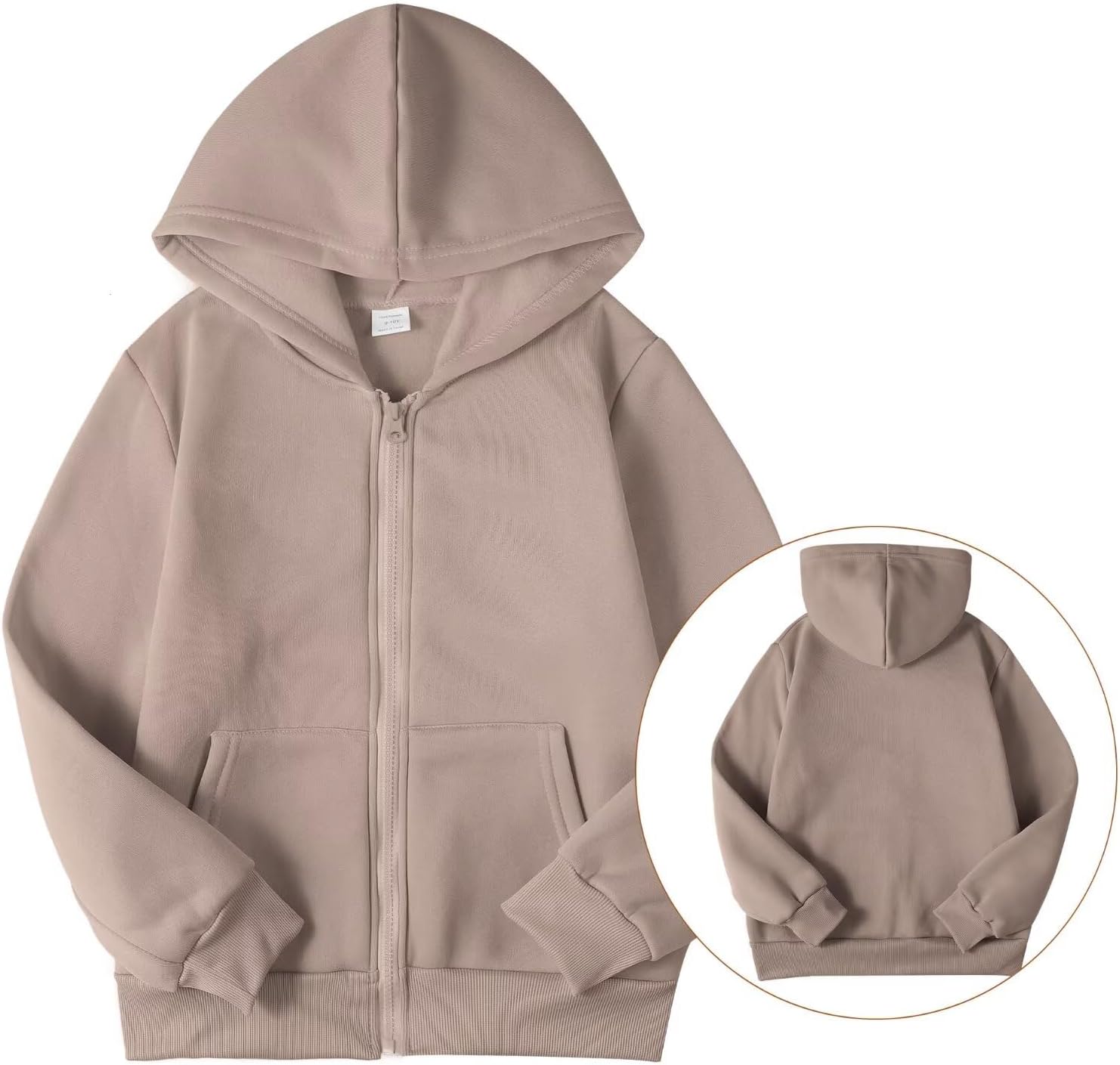 Girls Boys Athletic Zip Up Hoodie Sweatshirt Brushed Fleece Hooded Zipper Sweatshirt School Outerwear Coat for Kids - Image 8