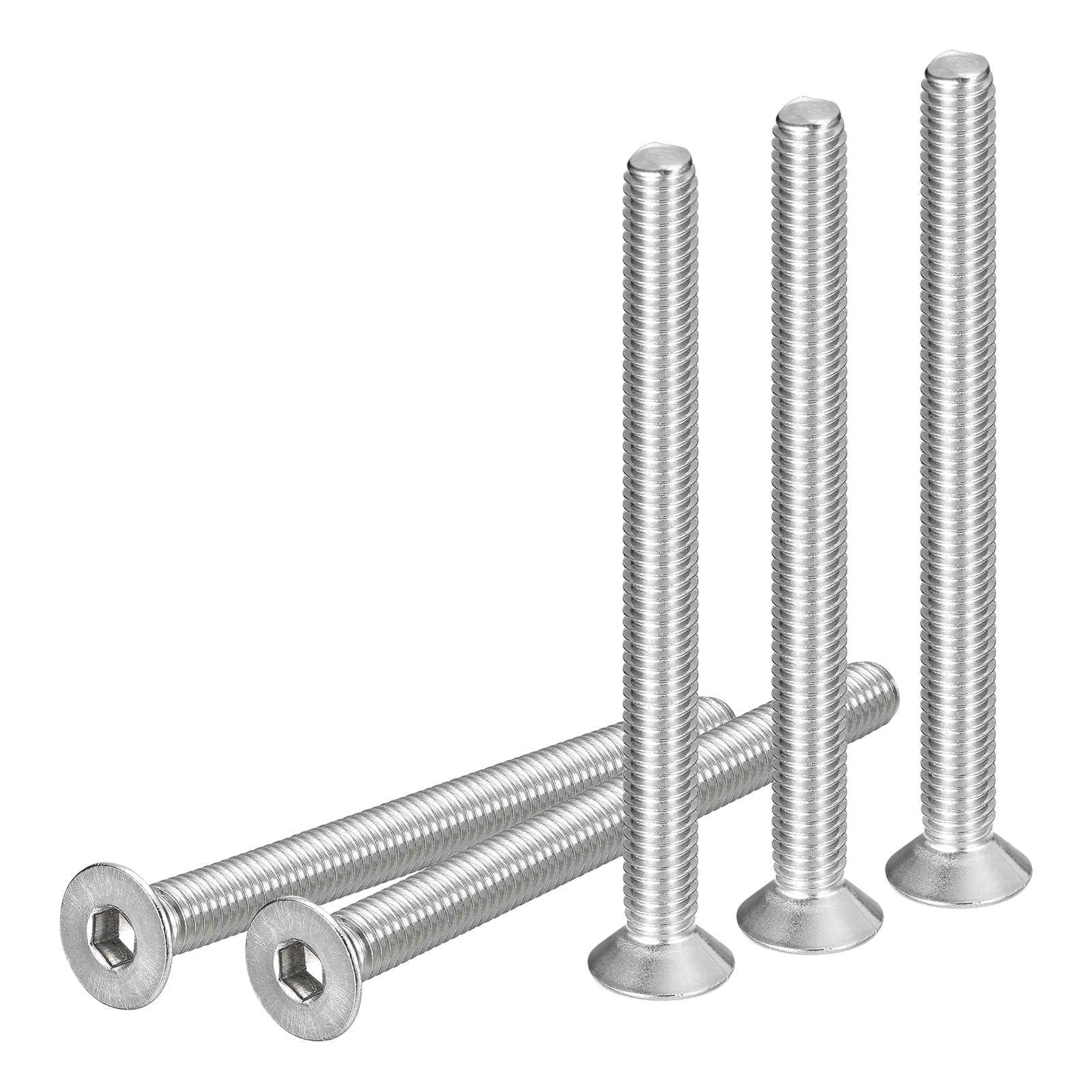 DTGN M6-1 x 80mm Flat Head Socket Cap Screws, 5 Pack 304 Stainless Steel Hex Socket Flat Head Screws, Full Thread, Countersunk Bolts