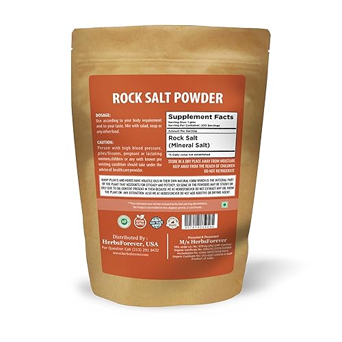 Miniatura 3 de HerbsForever Sal de roca en polvo  Sal mineral  Mantiene una digestión saludable y el apetito  Sin OMG, vegano  8.11oz