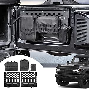 Tailgate Tactical Panel for Wrangler Tailgate Tool Kit Organizer Racks Compatible with Jeep Wrangler 2007-2018 JK JKU & 2018-2022 JL JLU